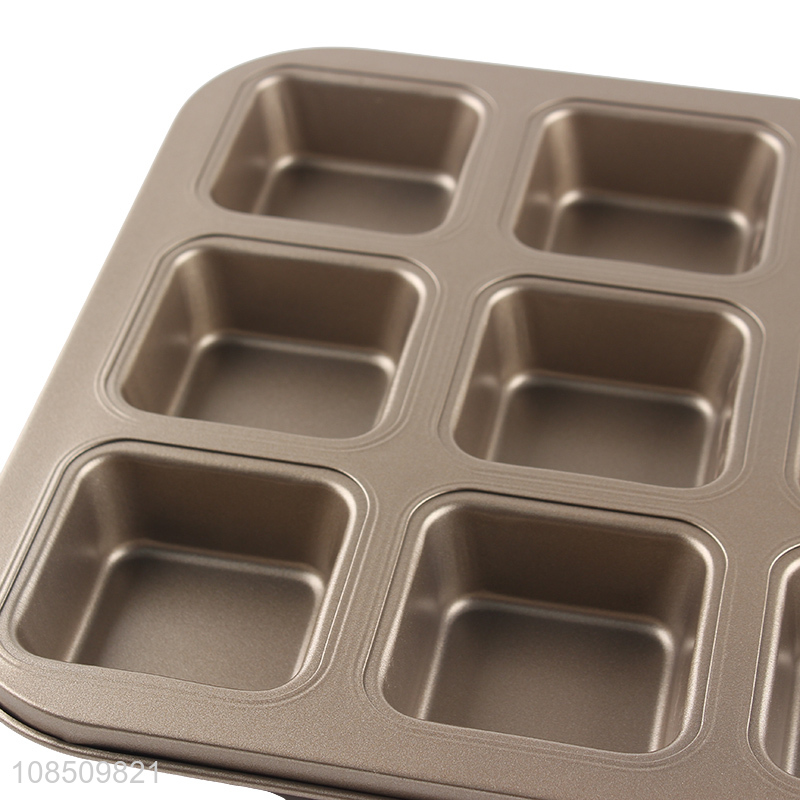 Hot selling 12-cavity carbon steel cake baking pan nonstick baking tray