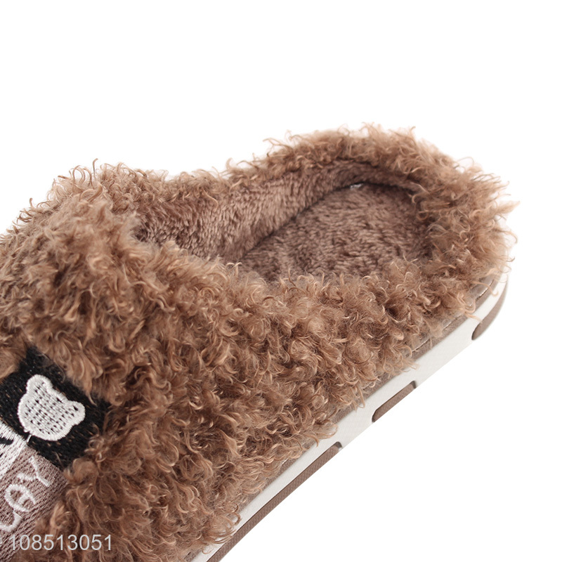 Good quality winter warm fuzzy comfortable indoor slippers for men