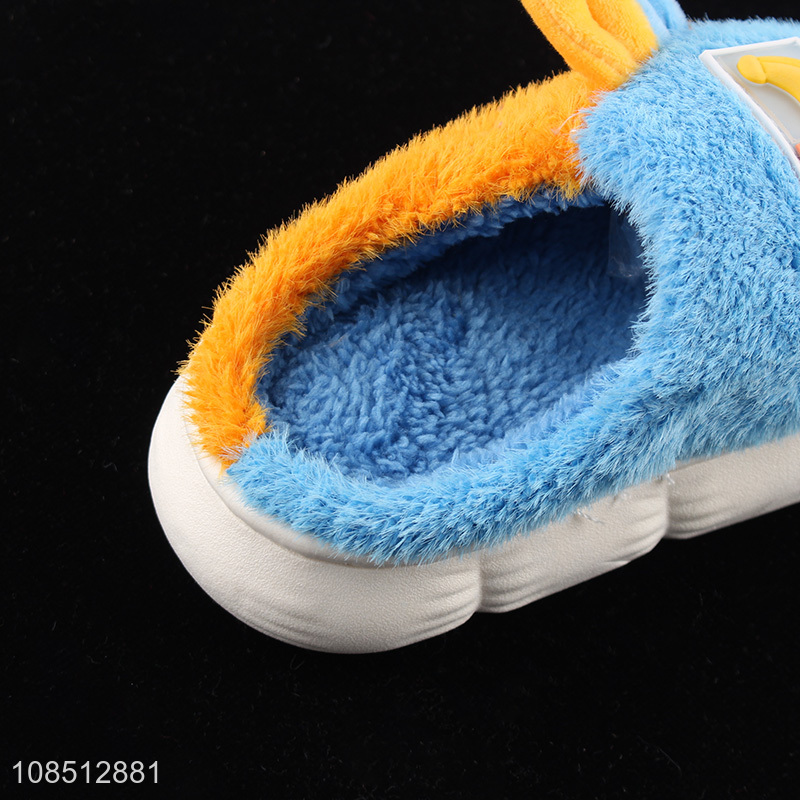 Wholesale kids winter slippers cute fluffy plush indoor house slippers