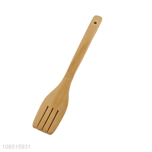 Low price bamboo household kitchen utensils slotted spatula for sale