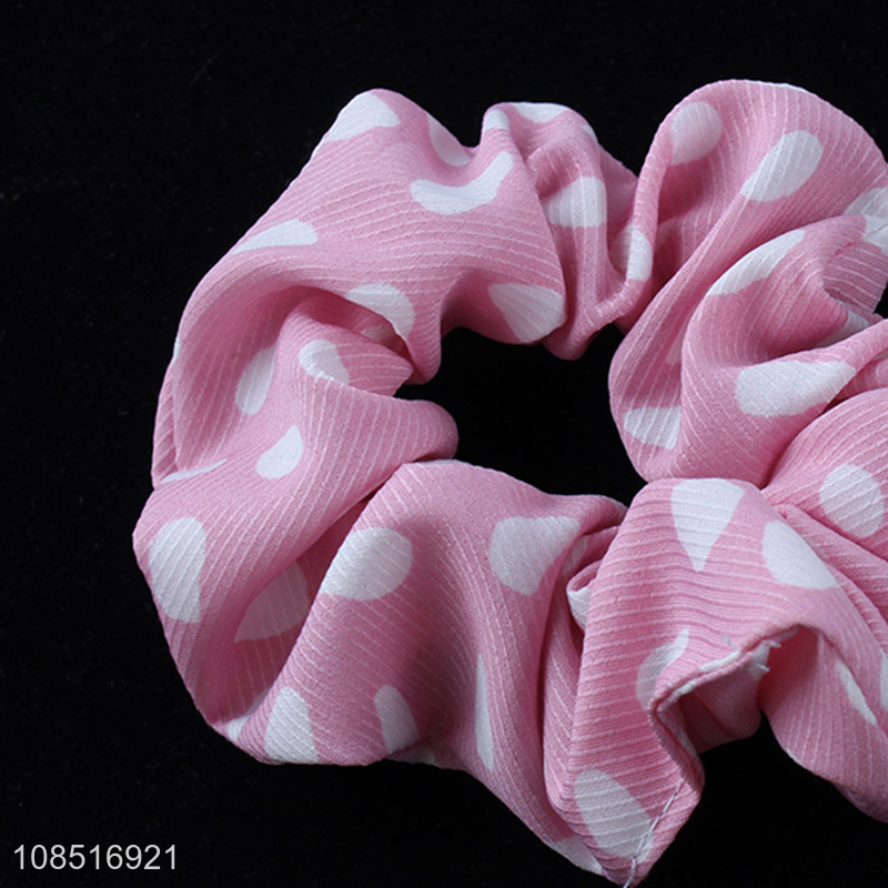 Online wholesale trendy polka dot hair scrunchies strechy hair ties