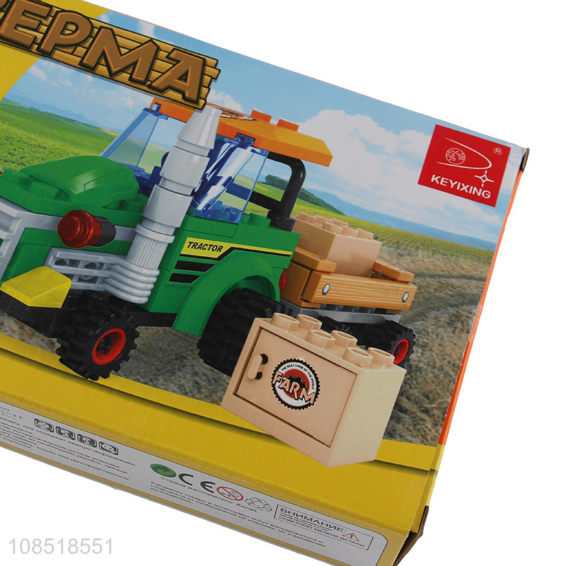 Best price cute educational toys truck farm building block toys