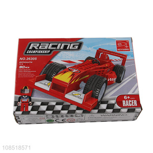 Good quality 90pcs racing car model building block toys for sale