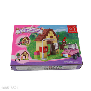 Top selling mini children girls villa building block toys