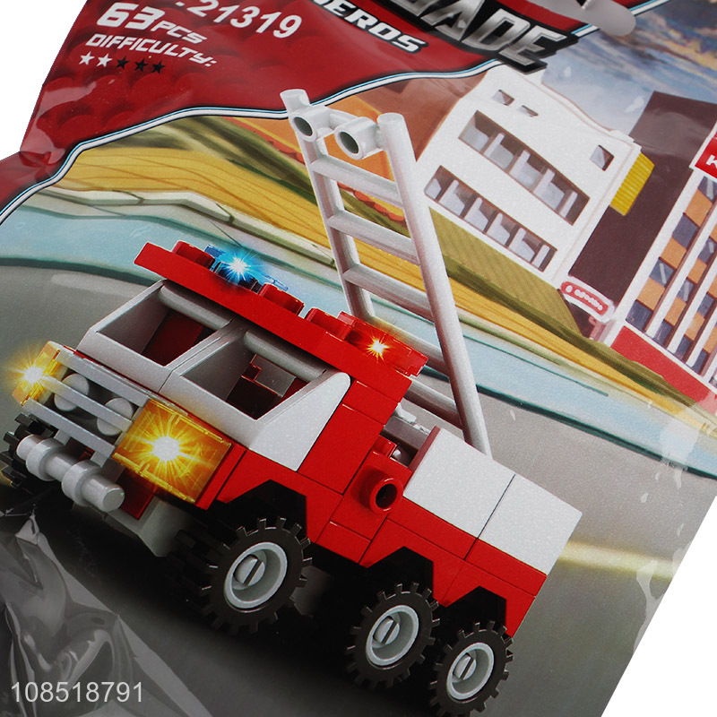 Hot sale fire fighting truck building block toys for kids