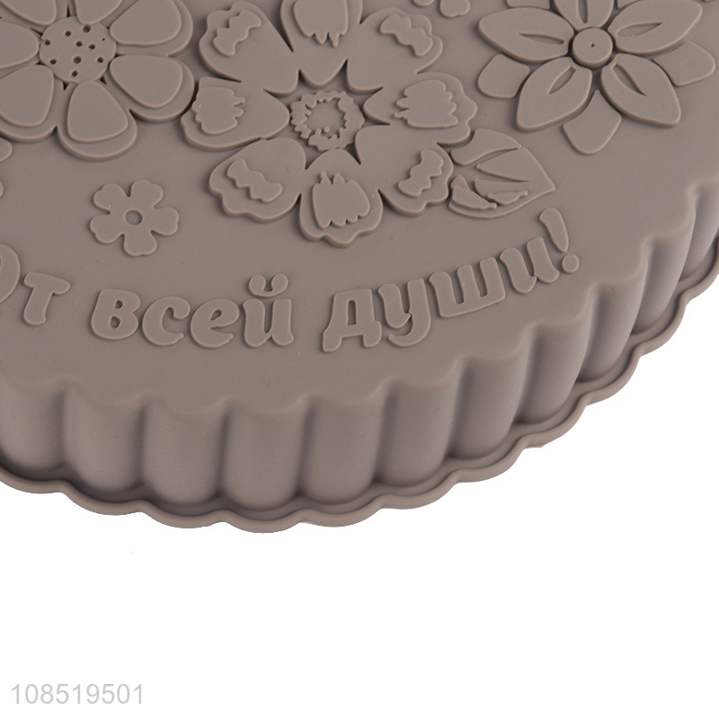 Best price round silicone flower pattern cake mould for sale