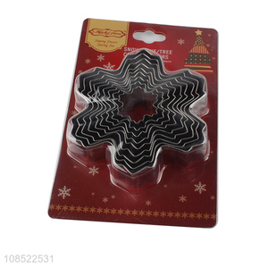 New products 9pcs/set stainless steel snowflake shape cookies cutters