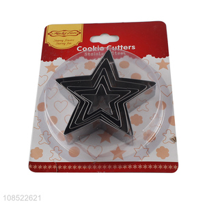 Good quality 5pcs/set stainless steel star shape cookies cutters