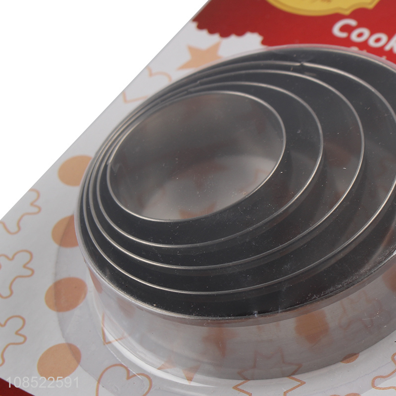 Wholesale 5 pieces multipurpose stainless steel round cookies moulds