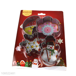 Wholesale 4pcs/set stainless steel Christmas cookies biscuit cutters