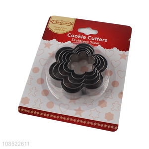 Hot selling 5pcs/set stainless steel flower shape cookies moulds