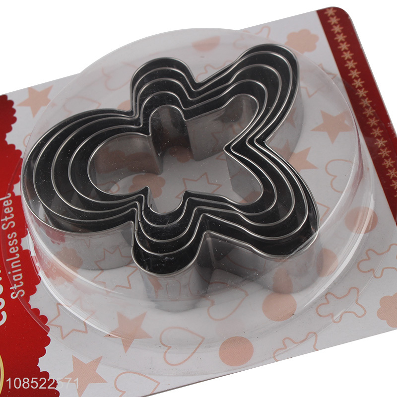 Factory price 5pcs/set stainless steel gingerman shape cookies moulds