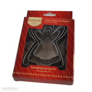 Bottom price 3pcs/set stainless steel angel shape cookies moulds