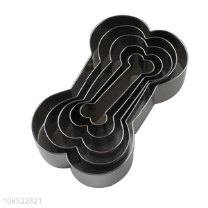 Good quality 5pcs/set stainless steel bone shape cookies moulds