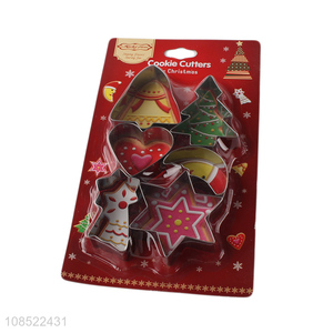 Wholesale 6pcs/set stainless steel Christmas cookies cutters moulds