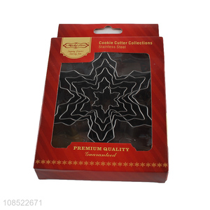 Hot product 5pcs/set stainless steel snowflake shape cookies cutters