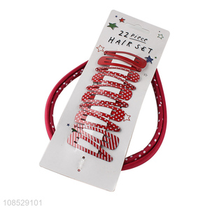 Good quality red cute girls hair accessories set hairpin for sale