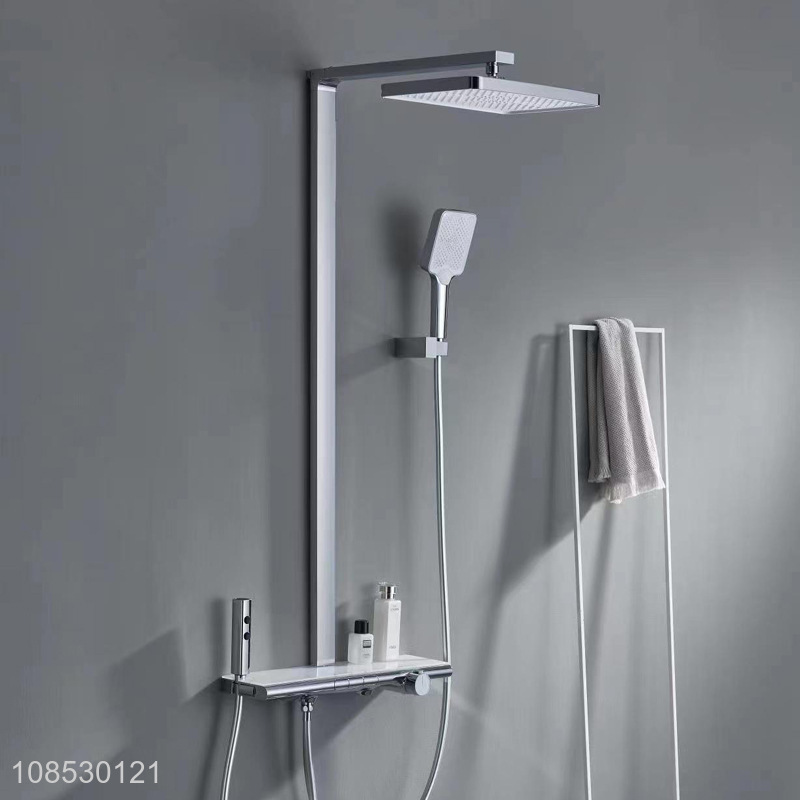 Factory supply brass shower systerm set with large square rainfall shower head