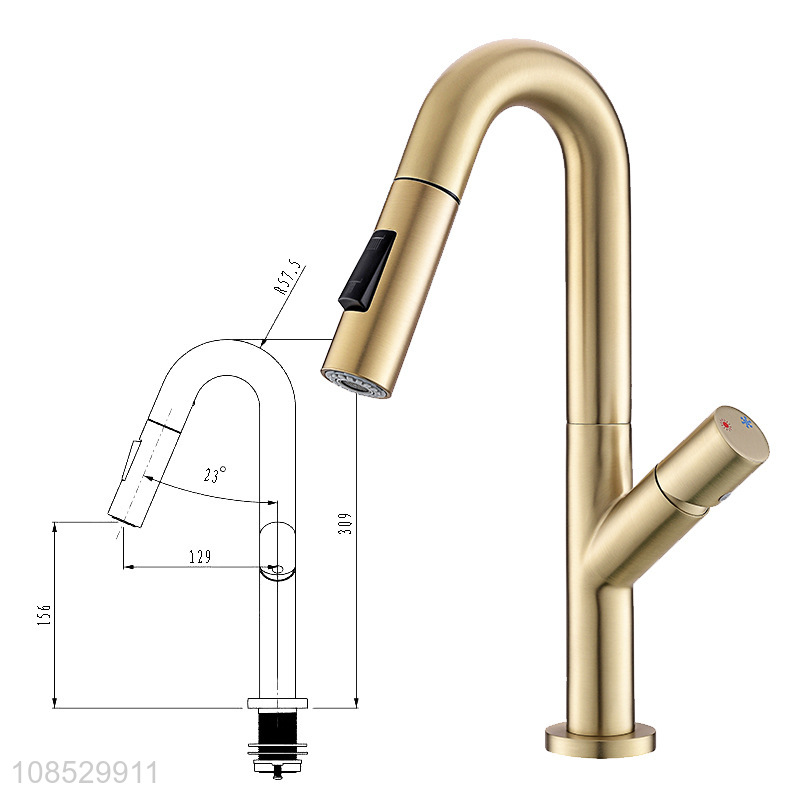 High quality pull out single handle basin faucet for kitchen sink