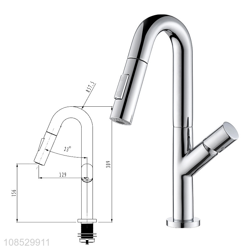 High quality pull out single handle basin faucet for kitchen sink