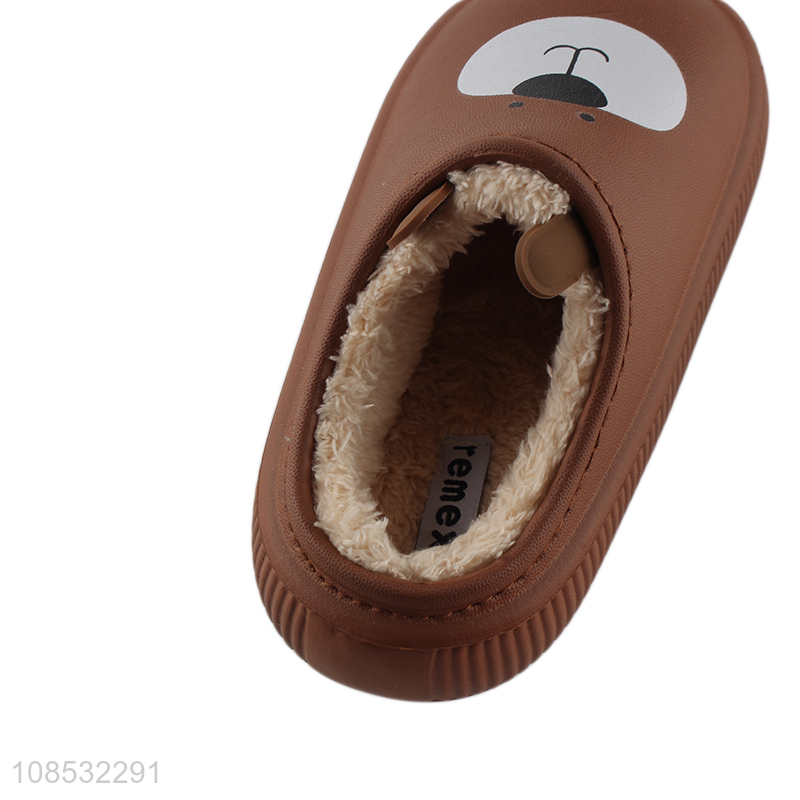 Hot selling cute waterproof thick sole winter warm slippers for kids