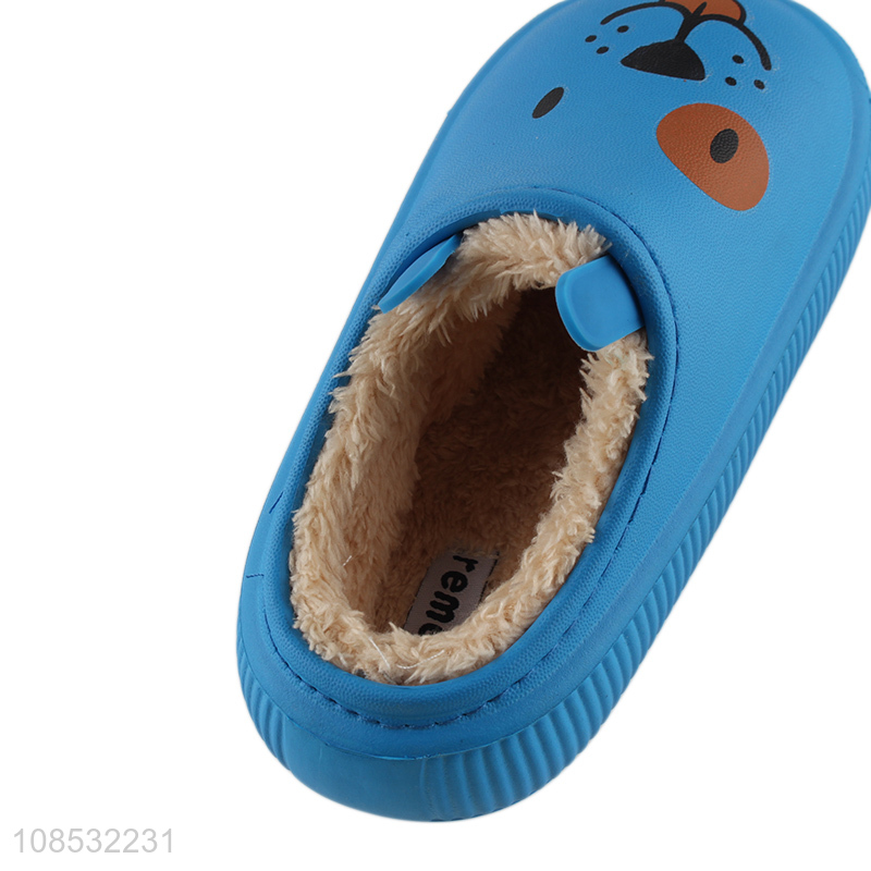 Wholesale cute winter non-slip EVA upper indoor slippers for kids