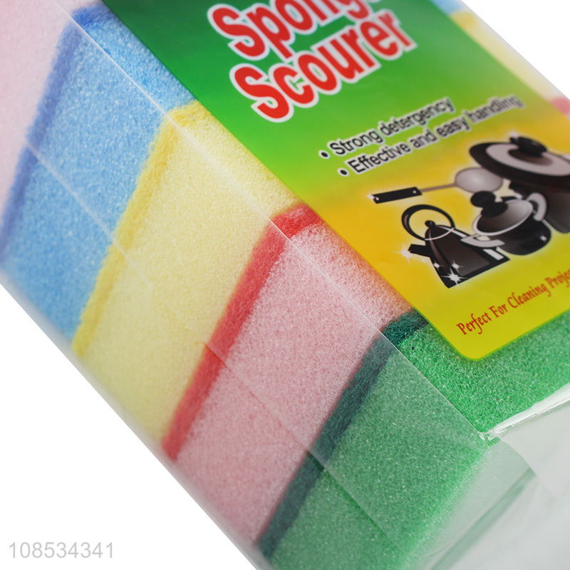 Hot sale 4pieces kitchen cleaning sponge scouring pad