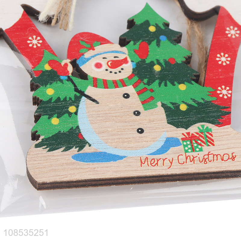 Wholesale laser cut wooden hanging Christmas tree holiday ornament