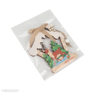 Factory price Christmas tree decoration wooden hanging ornament