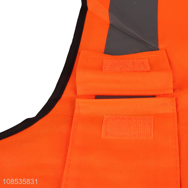 Factory supply high visibility reflective safety vest with pocket
