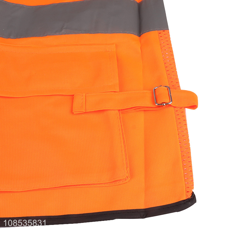 Factory supply high visibility reflective safety vest with pocket