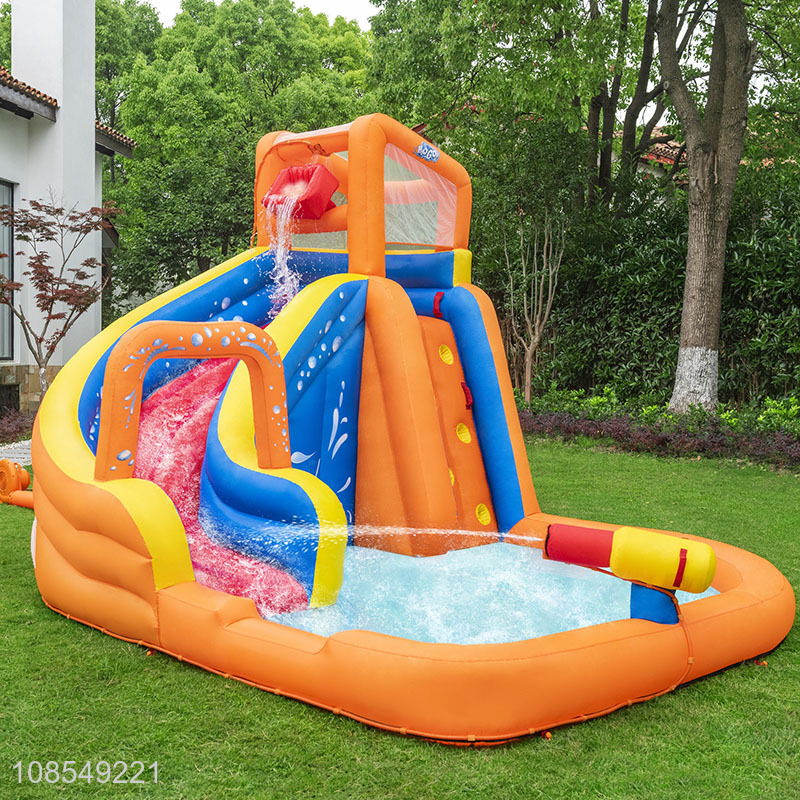 Factory price inflatable amusement water park with slide for kids