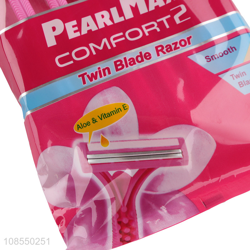 Yiwu factory disposable women twin blades razor for sale