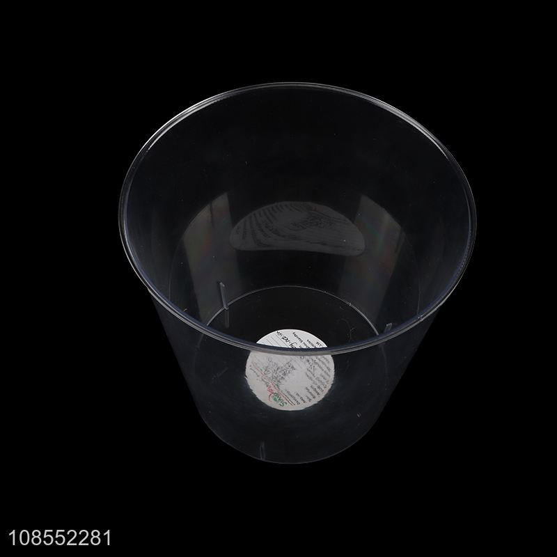 Good quality clear PET plastic trash can lidless waste bin