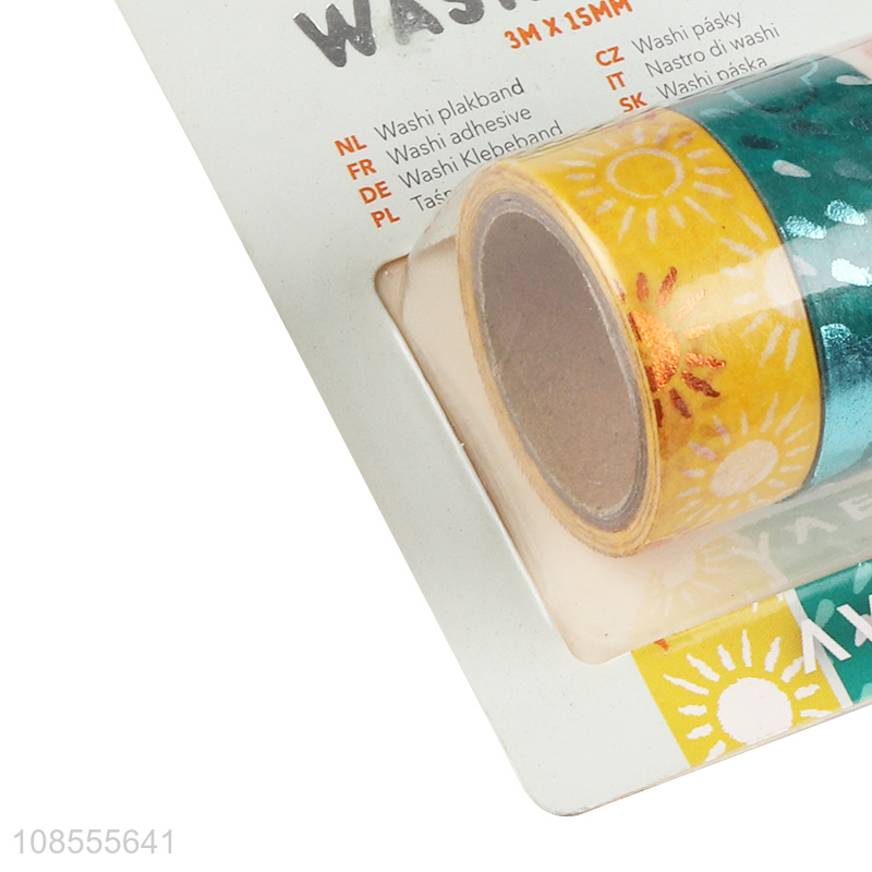 Wholesale 3pcs hot stamping paper tapes washi tape for scrapbooking