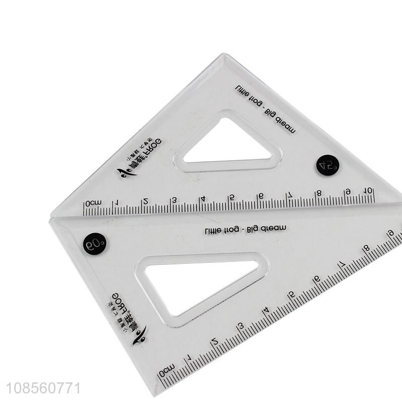 Yiwu market 4pcs protractor ruler set plastic meauring tools
