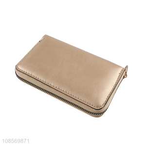 Good quality women pvc wallet card holder with zipper