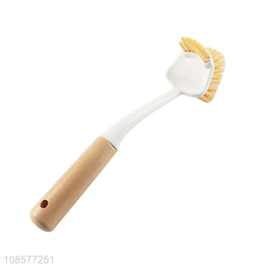 Wholesale kitchen pot dish brush with imitation wood handle