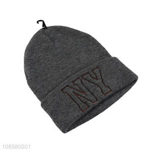 Wholesale men women winter cap acrylic knitted beanie hat