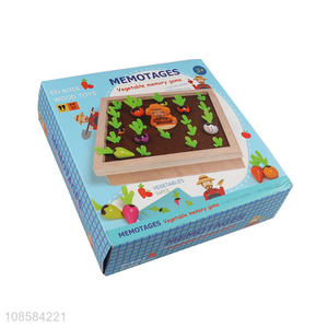 Wholesale educational wooden carrot harvest toys vegetable memory game