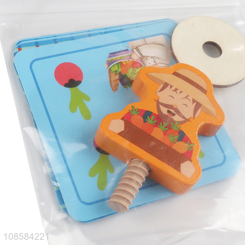 Wholesale educational wooden carrot harvest toys vegetable memory game