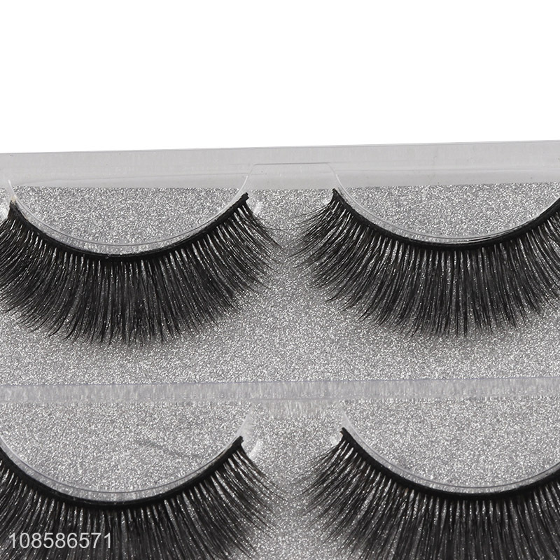 OEM wholesale 3 pairs 6D cruelty-free false eyelash fake eyelash