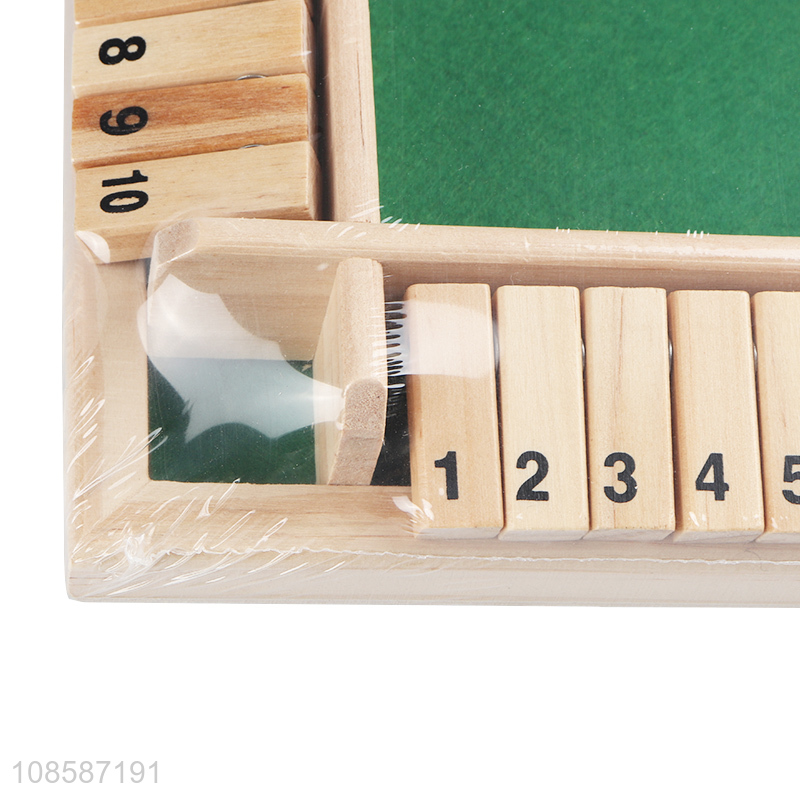 Good quality wooden board game shut the box dice game