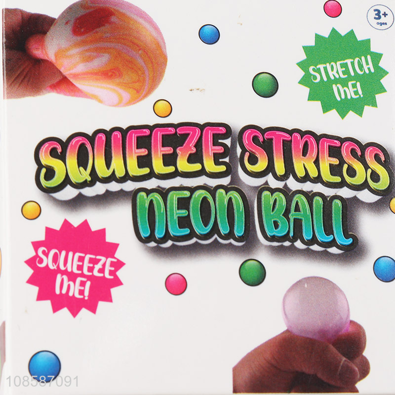 High quality non-toxic squeeze neon ball stress relief toy