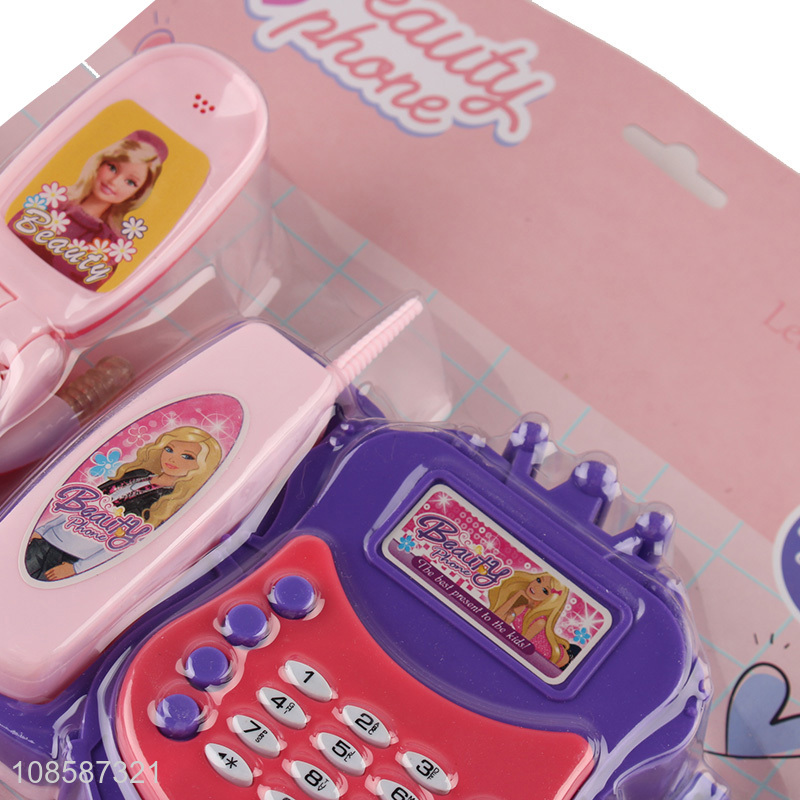 Hot selling educational beauty phone toy with music and light