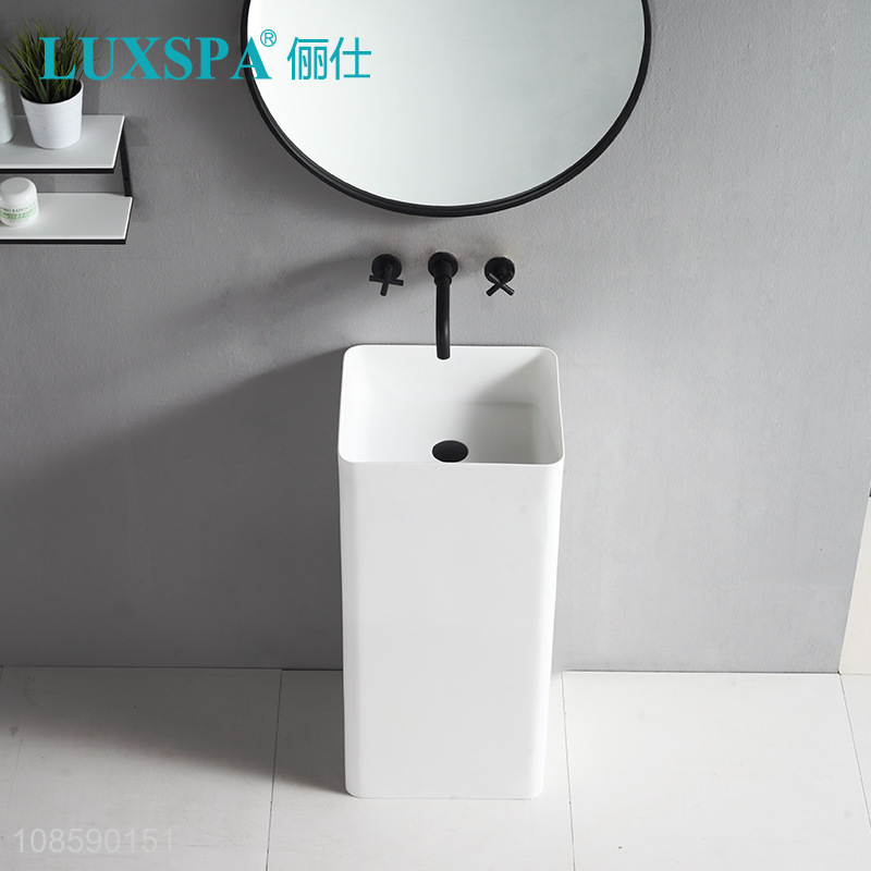 Wholesale modern simple artificial stone bathroom pedestal sink