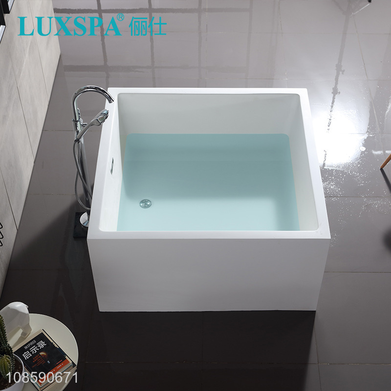Hot selling matte white freestanding artificial stone adult bathtub