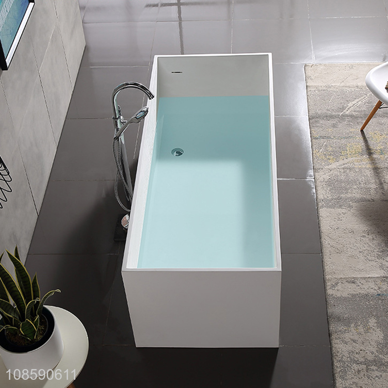 Good quality freestanding two-person artificial stone bathtub for adult