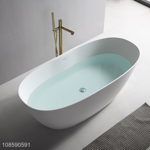 Wholesale two-person artificial stone solid surface freestanding bathtub