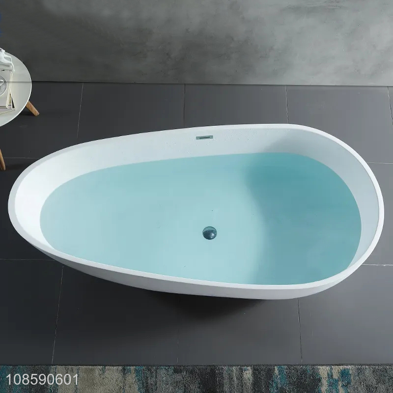 Hot selling freestanding artificial stone bathtub bathroom adult bathtub